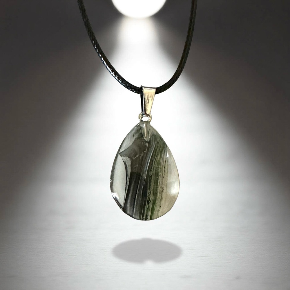 ⭐️ 5 for $25 Glass Crystal Water Droplet Pendant Necklace on Black Cord